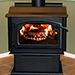 Sierra S2300 Pedestal Base Wood Stove Black